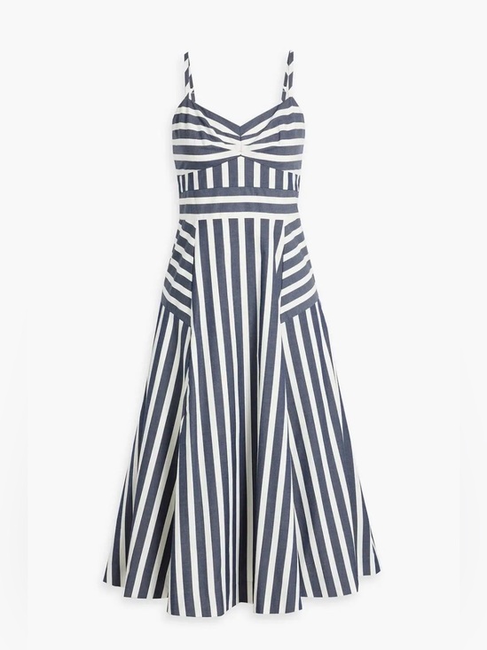 Veronica Beard Dresses & Skirts - VERONICA BEARD Blige Striped Cotton-Blend Poplin Midi Dress